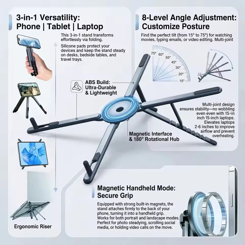 Portable Magnetic Phone Holder - огляд і ціна Laptop Tablet Accessories